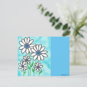 Blue Sky Daisies Postkarte (Stehend Vorderseite)