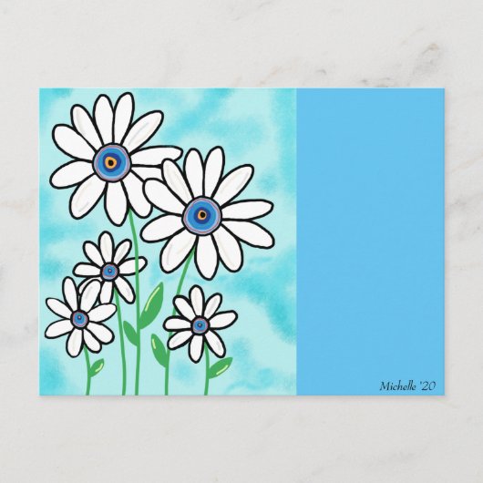 Blue Sky Daisies Postkarte (Vorderseite)