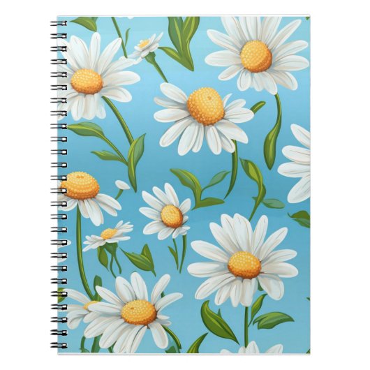 Blue Sky Daisy Spiral Notebook Notizblock (Vorderseite)