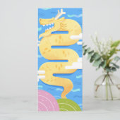 Blue Sky Dragon - Funky Cute Einladung (Stehend Vorderseite)