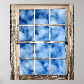Blue Sky durch Fenster Poster (Vorne)