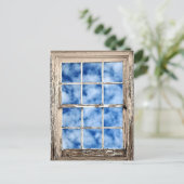 Blue Sky durch Fenster Postkarte (Stehend Vorderseite)