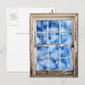 Blue Sky durch Fenster Postkarte (Vorne/Hinten)