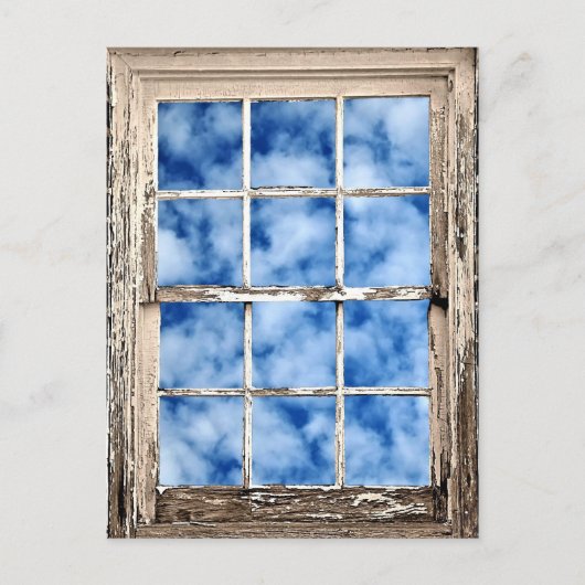 Blue Sky durch Fenster Postkarte (Vorderseite)