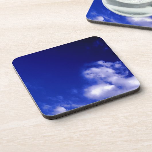 Blue Sky Einzigartig Chic Moderner Minimal Getränkeuntersetzer (Linke Seite)