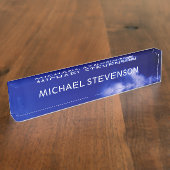 Blue Sky Einzigartig Chic Moderner Minimal Namensplakette (Seite)