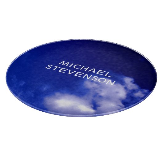 Blue Sky Einzigartig Chic Moderner Minimal Schneidebrett (Ecke)