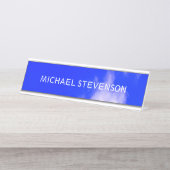 Blue Sky Einzigartig Chic Moderner Minimal Schreibtischnamensplakette (Vorderseite )