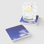 Blue Sky Einzigartig Chic Moderner Minimal Steinuntersetzer (Seitenansicht)