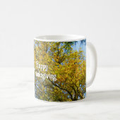 Blue Sky Fall Foliage - Personalisierter Erntedank Kaffeetasse (VorderseiteRechts)
