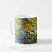 Blue Sky Fall Foliage - Personalisierter Erntedank Kaffeetasse (Vorderseite Links)