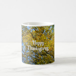 Blue Sky Fall Foliage - Personalisierter Erntedank Kaffeetasse