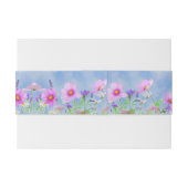 Blue Sky Field of Wildblumen Pastel Floral Foto Einladungsbanderole (Rückseitenbeispiel)