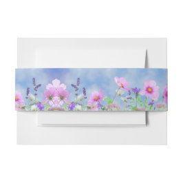 Blue Sky Field of Wildblumen Pastel Floral Foto Einladungsbanderole