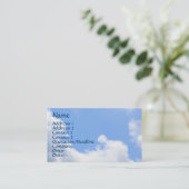 Blue Sky Fluffy Clouds Nature Business Card Visitenkarte (Stehend Vorderseite)