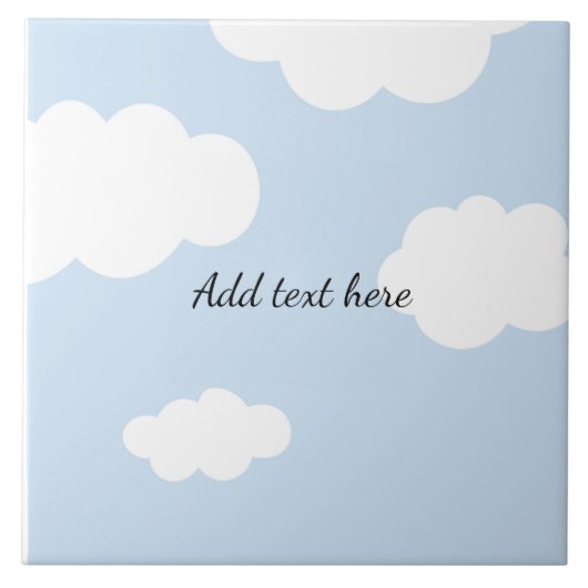 Blue Sky, Fluffy White Clouds Template Fliese (Vorderseite)