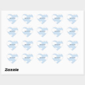 Blue Sky, Fluffy White Clouds Template Herz-Aufkleber (Blatt)