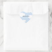 Blue Sky, Fluffy White Clouds Template Herz-Aufkleber (Tasche)