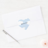 Blue Sky, Fluffy White Clouds Template Herz-Aufkleber (Umschlag)