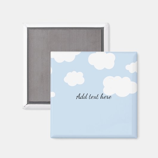 Blue Sky, Fluffy White Clouds Template Magnet (Vorderseite/Rückseite)