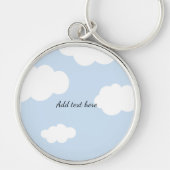 Blue Sky, Fluffy White Clouds Template Schlüsselanhänger (Vorne)