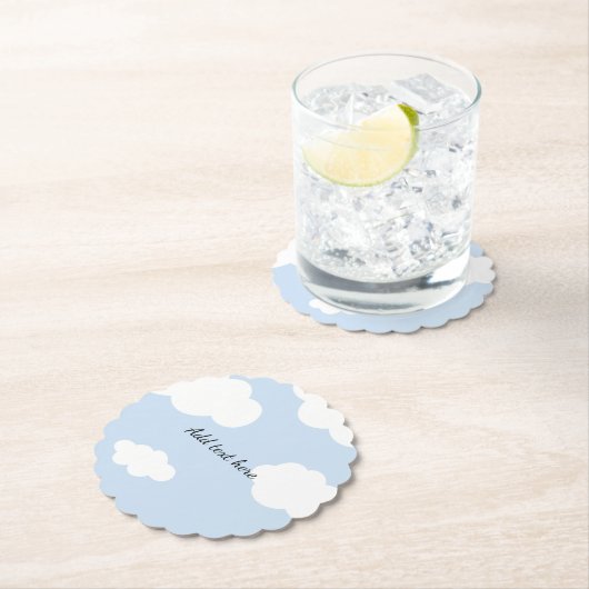 Blue Sky, Fluffy White Clouds Template Untersetzer (Vor Ort)