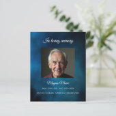 Blue Sky Foto Beerdigungskarte (Stehend Vorderseite)