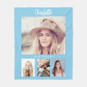 Blue Sky Foto Collage Girl Friends Fleecedecke (Vorderseite)