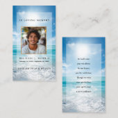 Blue Sky Funeral Prayer Card  Visitenkarte (Vorne/Hinten)