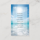 Blue Sky Funeral Prayer Card  Visitenkarte (Rückseite)