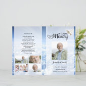 Blue sky Funeral Program template (Stehend Vorderseite)