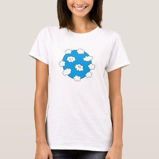 Blue Sky Funny Cartoon Wolken Womens Long Sleeve T-Shirt