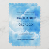 Blue Sky Geburtstagsparty Einladung (Vorne/Hinten)