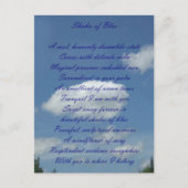 Blue Sky Gedicht Postcard Postkarte (Vorderseite)