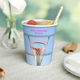 Blue Sky Girls Geburtstagsparty Basketball Hoop Pappbecher