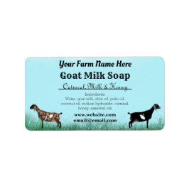 Blue Sky Goat Milk Soap Label - Nubian Dairy Goats Adressaufkleber