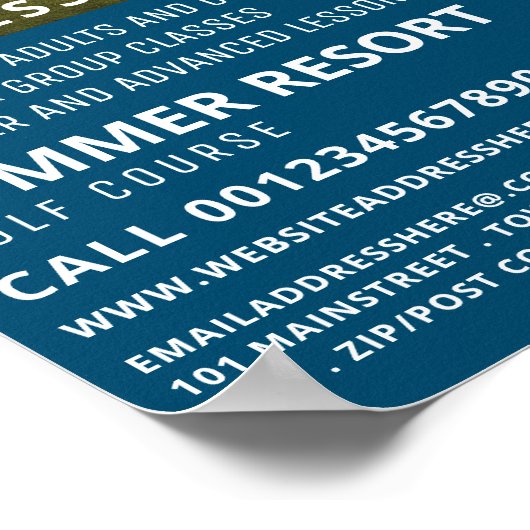 Blue Sky, GoIf Lektion Werbung Poster (Ecke)