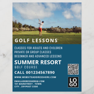 Blue Sky, GoIf Lesson Werbung Flyer