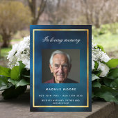 Blue Sky Gold Foto Beerdigungskarte Einladung