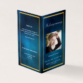 Blue Sky Gold Foto elegantes Beerdigungsprogramm (Vorderseite)