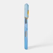 Blue Sky Gold Glitzer Marmor individuell anpassbar iPhone Hülle (Rechte Seite)