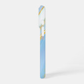 Blue Sky Gold Glitzer Marmor individuell anpassbar iPhone Hülle (Linke Seite)