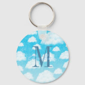 Blue Sky Gradient White Clou Personalisierter Schl Schlüsselanhänger (Vorderseite)