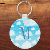 Blue Sky Gradient White Clou Personalisierter Schl Schlüsselanhänger (Vorderseite)