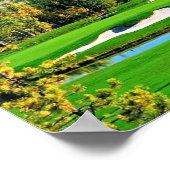Blue Sky Green Grass Mountain Image Golf Poster (Ecke)