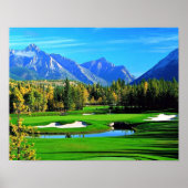 Blue Sky Green Grass Mountain Image Golf Poster (Vorne)