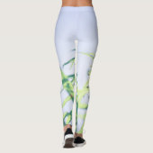 Blue Sky Green Pflanze Blätter Purple Flowers Leggings (Rückseite)