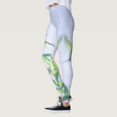 Blue Sky Green Pflanze Blätter Purple Flowers Leggings (Links)