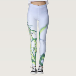 Blue Sky Green Pflanze Blätter Purple Flowers Leggings