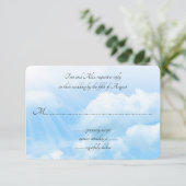 Blue Sky Guest Count Wedding RSVP Cards Karte (Stehend Vorderseite)